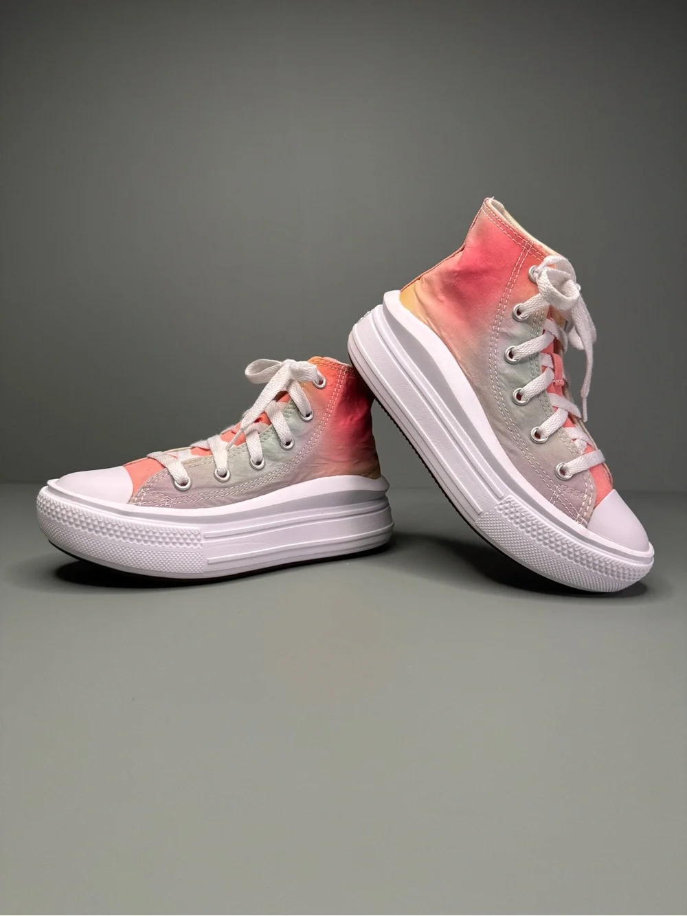 Converse Chuck Taylor All Star Move High Top Tie Dye Youth Size 1 Pink Platform